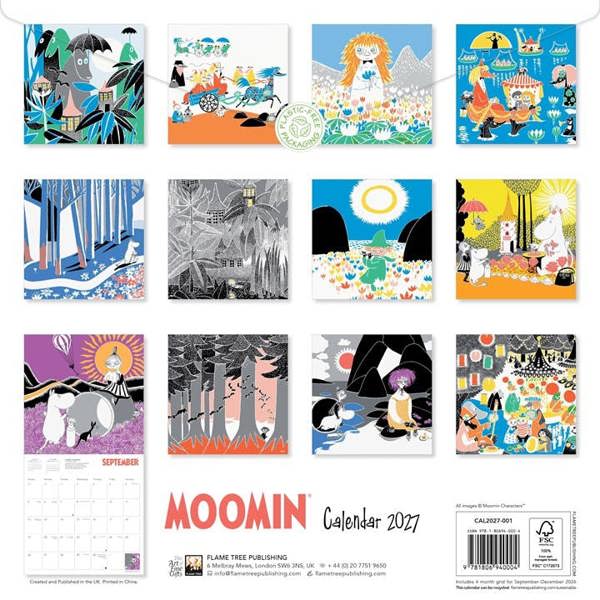 Moomins Moomin Calendar 2027, Wall Calendars, Month To View, History & Literature, Gift