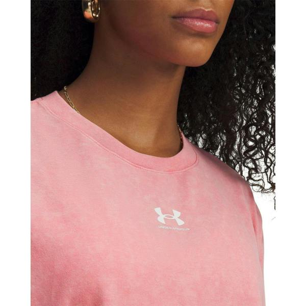 Under Armour Womens/Ladies Rival Casual Crop T-Shirt - Pink/White - 