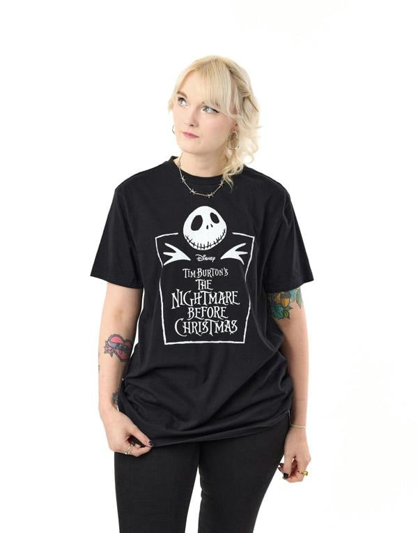 Disney The Nightmare Before Christmas Unisex Black Coffin Short Sleeved T-Shirt