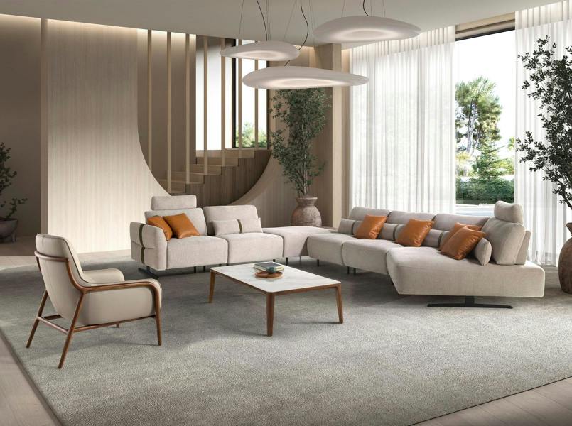 Angel Cerdá Modular corner sofa in sand fabric 6273/6274