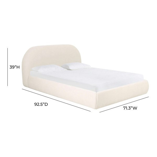 Furniture Edit Bara Cream Textured Velvet King Size Bed