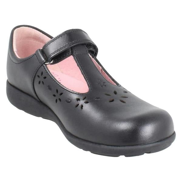 Start-rite Girls Startrite Flower Punch Detail T-Bar School Shoes Charlotte