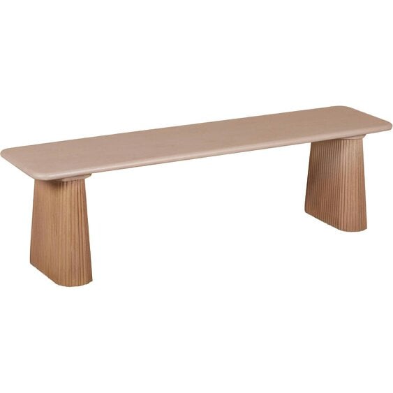 Wyld Haus New Mexico Natural Mango Wood Dining Bench Ribbed Legs