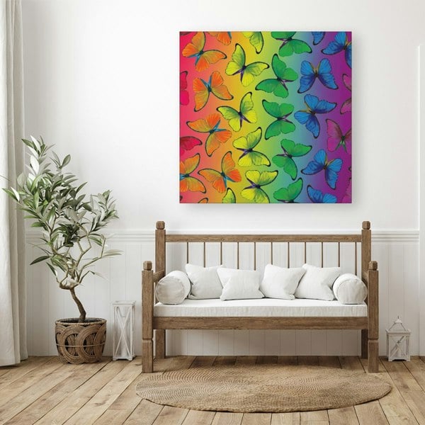 Warren Reed Multicoloured Butterfly Pattern Canvas