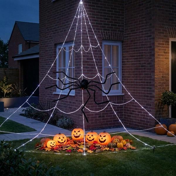 Garden Greatness Haunted Light Up Giant Web Spider Decor