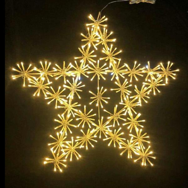 65cm Starburst Star Shape Silhouette with 360 Warm White Twinkling Micro LED Lights image 1