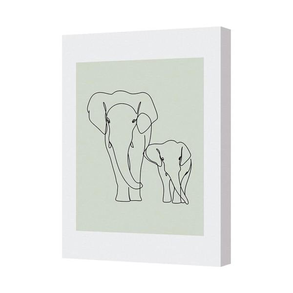 Benjamin Tate Design Elephant Line Art Canvas Print Contemporary Wall Decor
