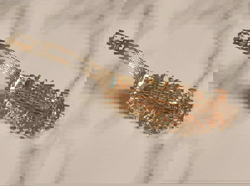 pearl hair clip crystal barrette open