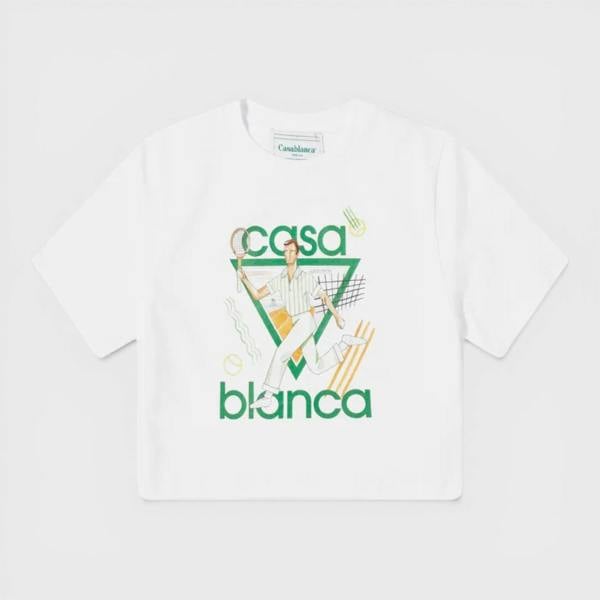 Casablanca Le Jeu Printed Baby T-Shirt White