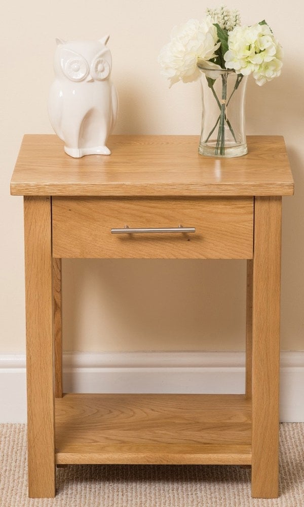 That's Furniture Oslo Solid Oak Lamp Table with 1 Drawer