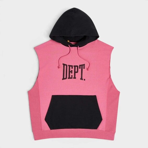 Logo Gym Cut Off Hoodie Flo Pink Black