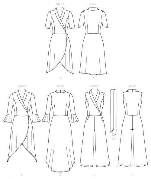 Butterick Sewing Pattern 6658, Dresses, Jumpsuits for Women, A5 (6-8-10-12-14) - Easy