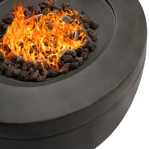 Homeology TABITI Dark Grey Lavish Garden & Patio Gas Fire Pit with Stone Finish