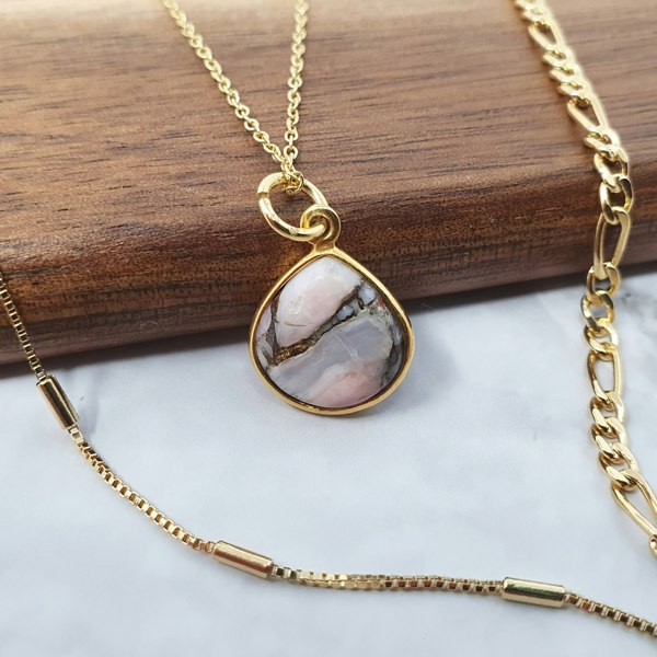 18ct Gold Vermeil Plated Opal Necklace