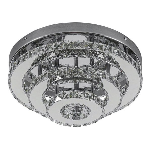 3-Tier Chic Crystal Ceiling Light with Chrome Finish Living and Home 