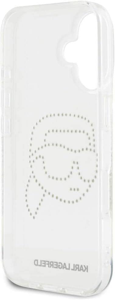 Karl Lagerfeld IML Rhinestones Karl Head Case for iPhone 16 6.1" Clear - KLHCP16SHKHDCELT