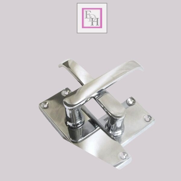 EDH Door Hardware Victorian Straight Chrome Door Handles – Interior Lever Handles on Backplate