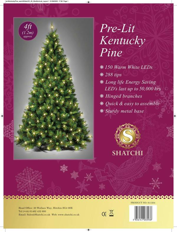 4ft to 8ft Pre-Lit Kentucky Pine Artificial Christmas Trees with Warm White LEDs image 7