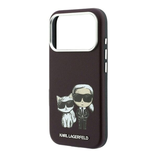 Karl Lagerfeld Smooth Karl & Choupette Bodies Sketch Case with MagSafe for iPhone 17/18 Pro Max 6.9" Burgundy - KLHMP18X6PWKCIDR