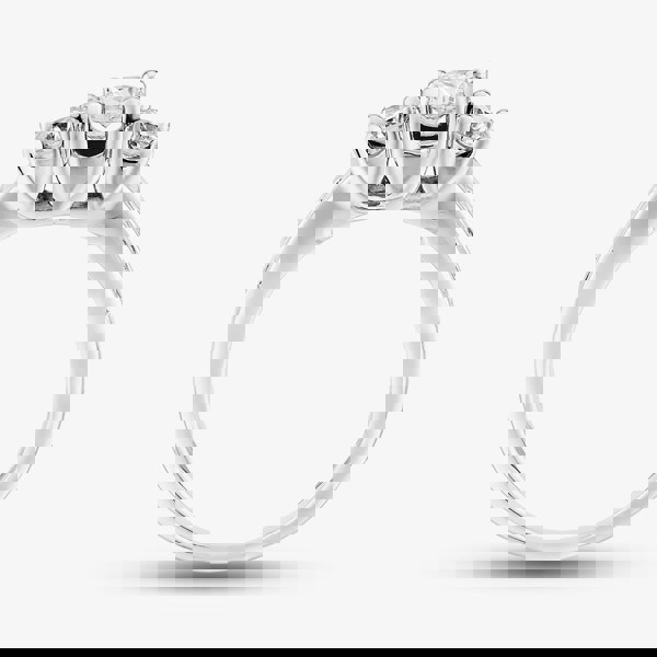 T. H. Baker 18ct White Gold 1.00ct Diamond Shouldered Trilogy Ring TH010306R