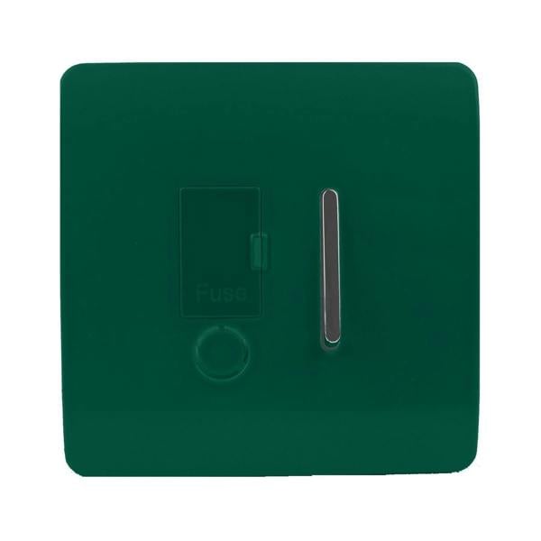 Trendi Switch 13 Amp Fused Spur with Flex Outlet in Dark Forest Green