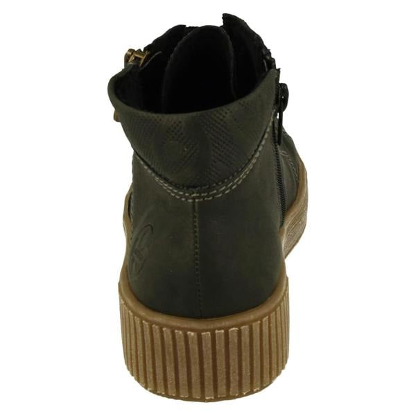 Rieker Ladies Rieker Patterned Cuff Detailed Ankle Boots M6434