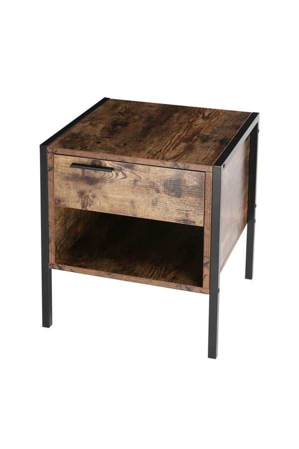 Living and Home Retro Industrial-style Bedside Table