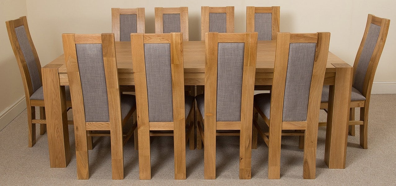 That's Furniture Kuba Extra Large Oak Dining Table with Stanford Oak Chairs