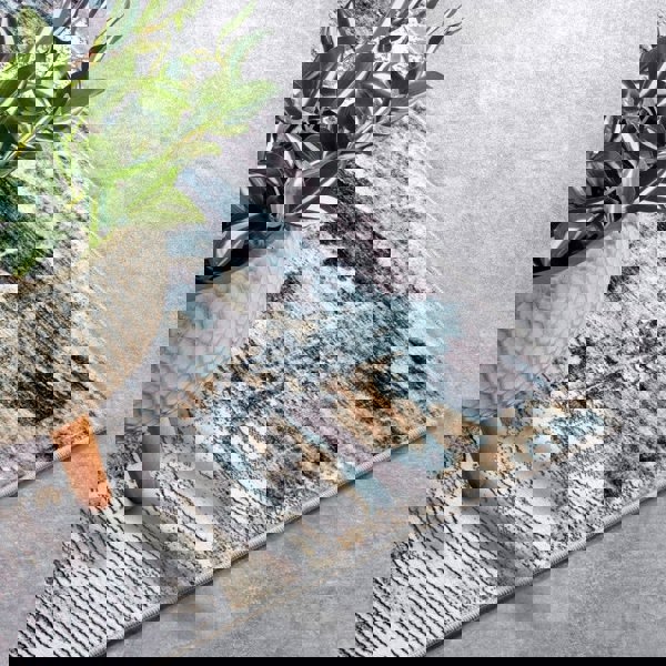 Shortpile Rug Saphire Gold – Abstract Modern