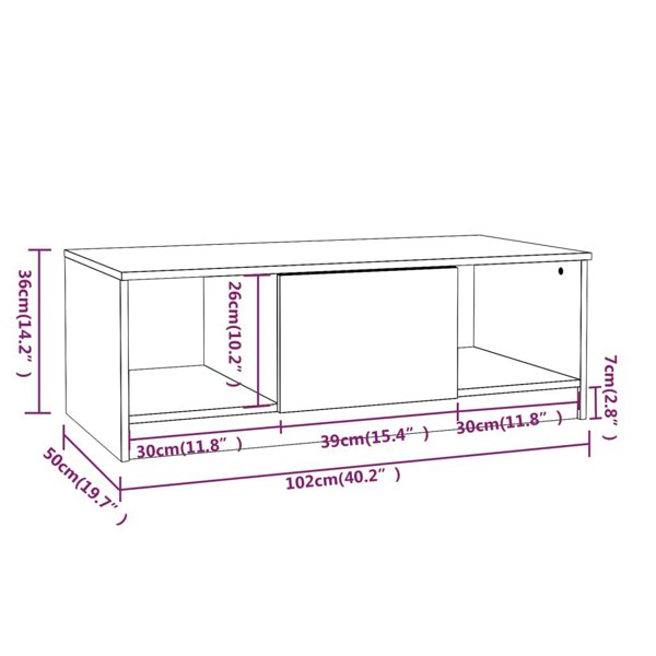 Berkfield Coffee Table Concrete Grey 102x50x36 cm Engineered Wood