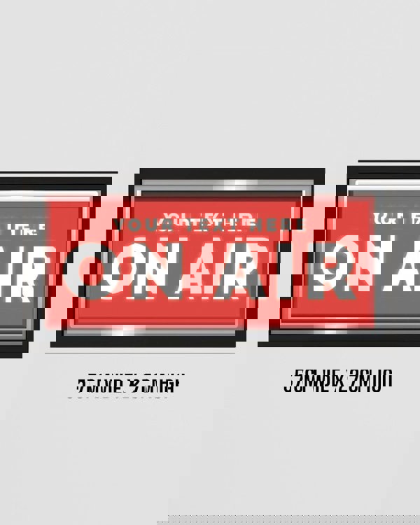 Personalised Wall Art - On Air Studio Sign with Frame