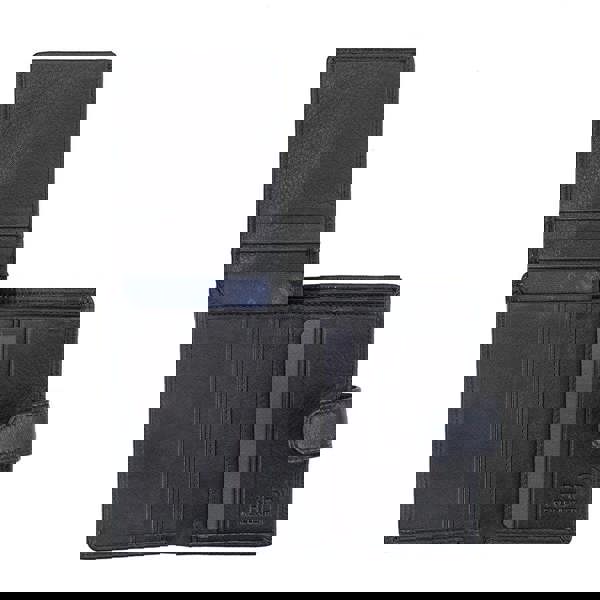 Interior view of Washington black leather card holder wallet with multiple card slots