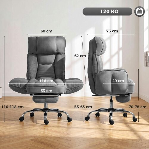 HOMCOM Executive Office Chair Height Adjustable, Dark Grey