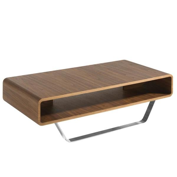 Angel Cerdá Rectangular Coffee Table Walnut and Chrome-plated Steel 2002