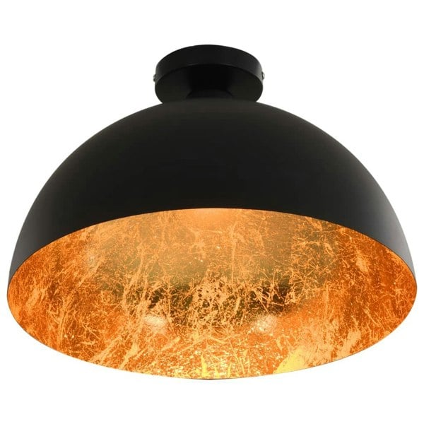 Berkfield Ceiling Lamps 2 pcs Black and Gold Semi-spherical E27
