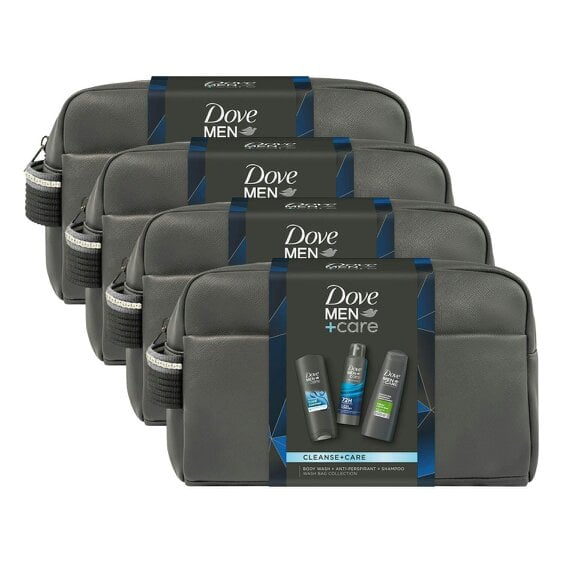 Dove Men+Care Cleanse+Care Washbag Collection Gift Set 3 piece, Pack of 4