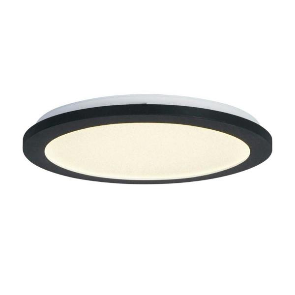 Pagazzi Lighting Addie Bathroom Black and Crystal LED Flush Ceiling Light