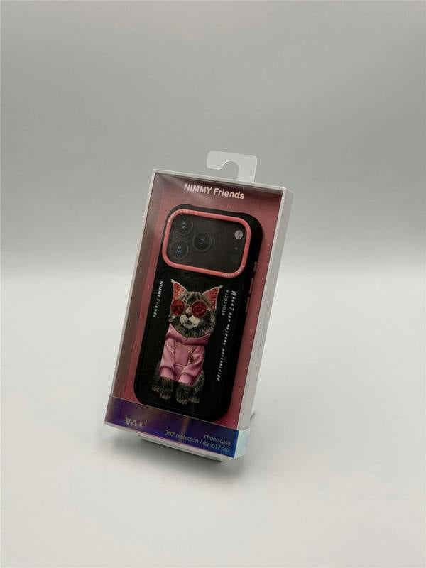 Nimmy Friends Nimmy Glasses Cool Cat Case with MagSafe for iPhone 17 Pro 6.3" Black Pink - N-YJ-IP17-018