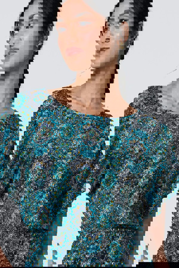 Green | Printed Batwing Sleeve Maxi Dress