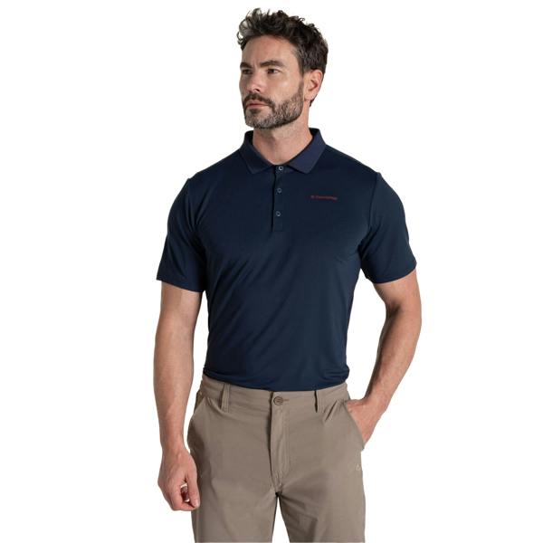 Craghoppers Mens Bramshaw Nosilife Short-Sleeved Golf Polo Shirt - Blue Navy - 
