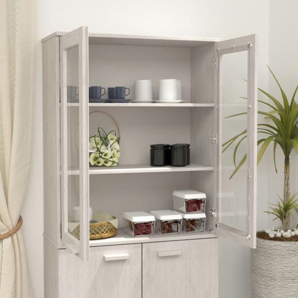 Berkfield Top for Highboard HAMAR White 85x35x100 cm Solid Wood Pine