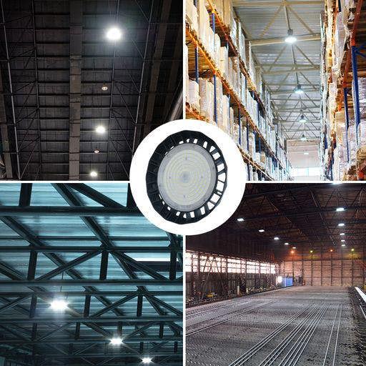 ENER-J 200W Pro UFO High Bay Light, 160 Lm/Watt, Power Adjustable (200W-160W-120W), CCT Adjustable, 1 Meter Output Cable, IP65, 5 Years Warranty