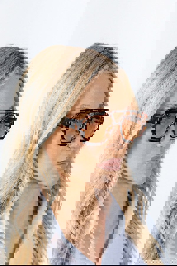 SVNX Tortoiseshell Navigator Sunglasses with Orange Lenses