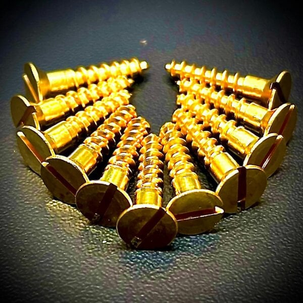 Fixaball No. 12 (5.5mm) Brass Countersunk Slotted Woodscrews
