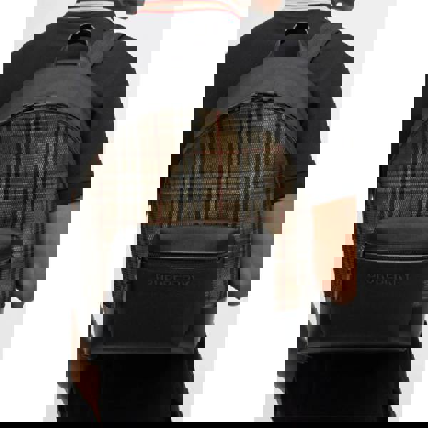 Burberry Checkered Mesh Backpack   in  Yellow