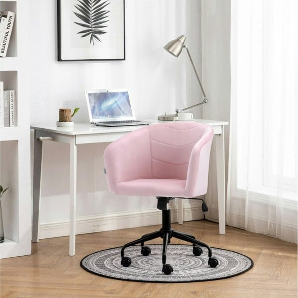 Pink Velvet Swivel Office Task Chair Living and Home
