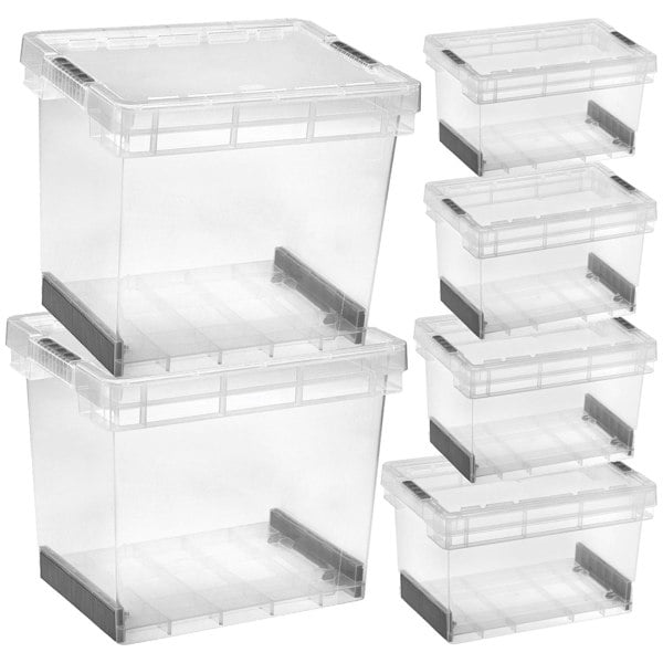 1 x Modular Plastic Storage Container 60 Litre Ultra Resistant With Secure Clip Lock Lid