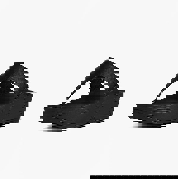 FitFlop LULU Womens Leather Toe Post Sandals Black