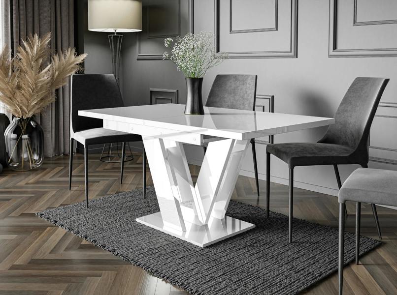 PHD Furniture MASIV Extendable Dining Table 120–160cm – White Gloss