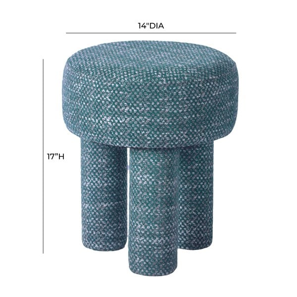 Furniture Edit Claire Teal Knubby Stool